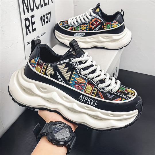 Damen Sportliche und modische Sneakers mit auffälligem Muster EB