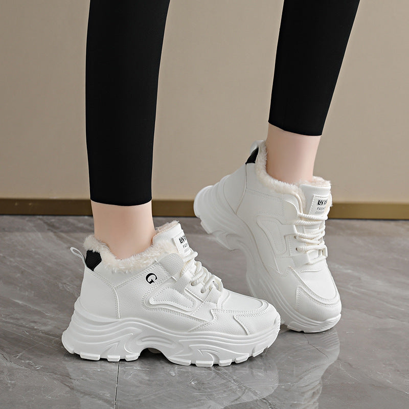 Damen Winterliche High-Top Sneakers mit weichem Fleece-Futter EB
