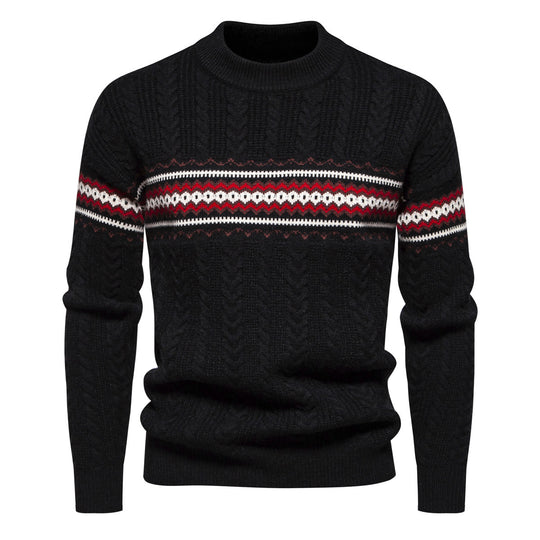 Herren Strickpullover mit innovativem Zopfmuster und stilvollen Akzenten EB