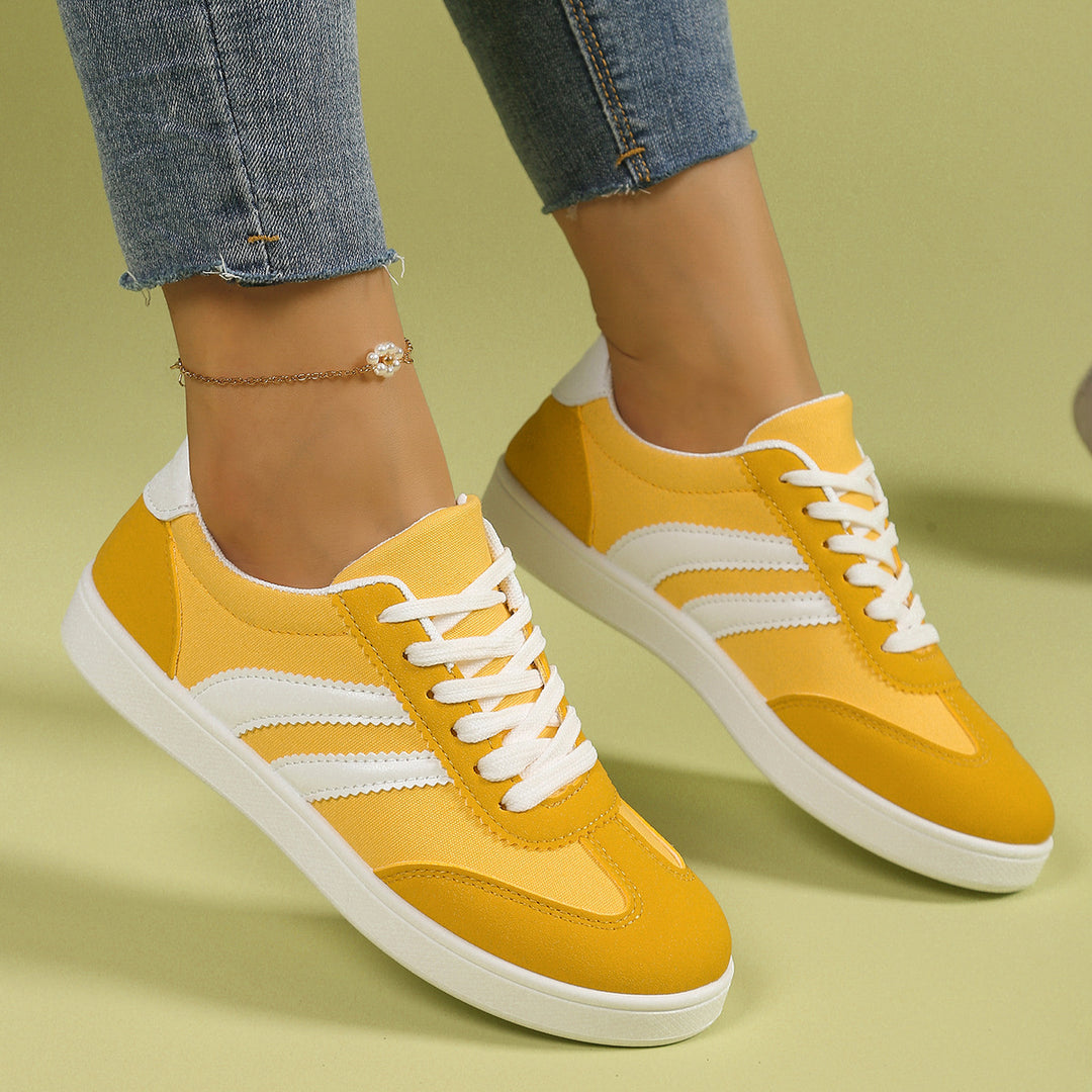 Damen Modische Sneakers im sportlichen Design mit Kontraststreifen EB