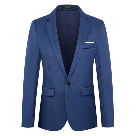 Herren nan tailliertes Satin-Sakko mit schmaler Silhouette, Notch-Revers und dekorativer Brustpaspel EB