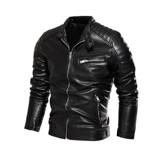 Herren Kunstlederjacke im stylishen Design mit robusten Details EB