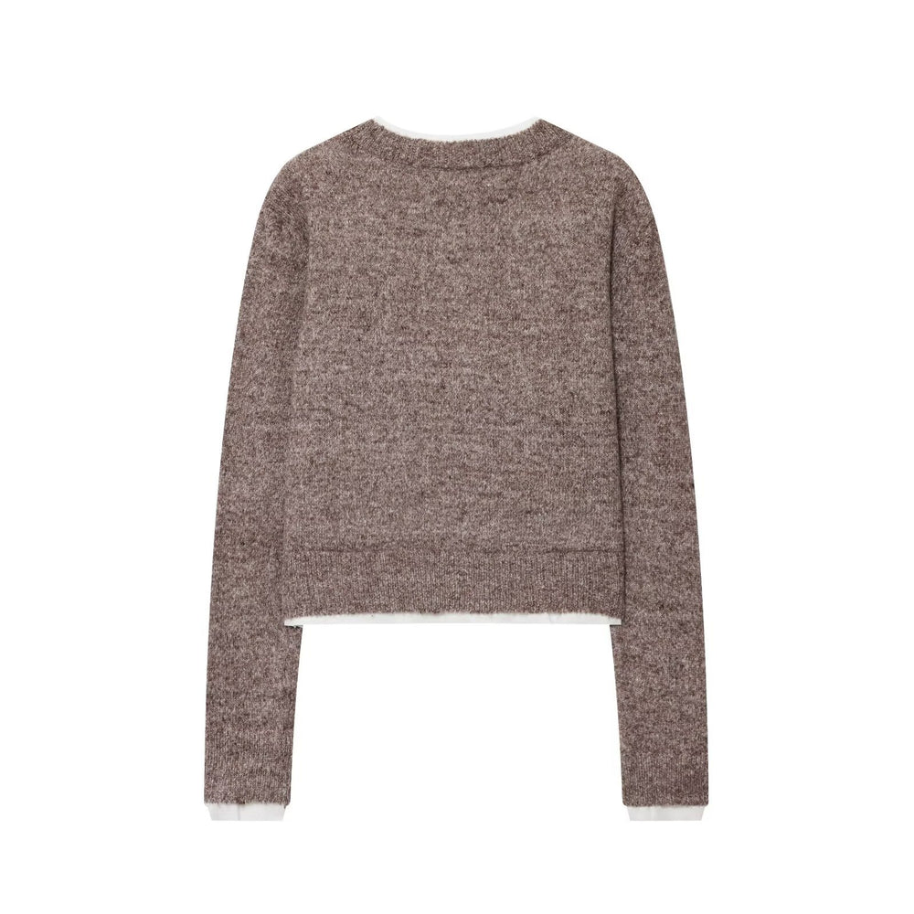Damen Kurze Strickjacke mit Knopfdetails EB