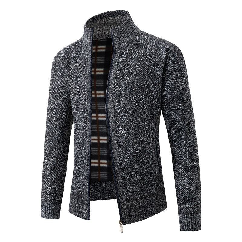 Herren modische Strickjacke mit hohem Kragen und hohem Komfort EB