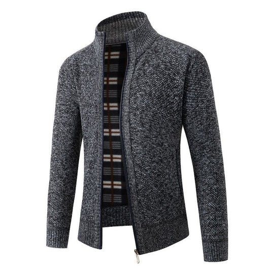 Herren modische Strickjacke mit hohem Kragen und hohem Komfort EB