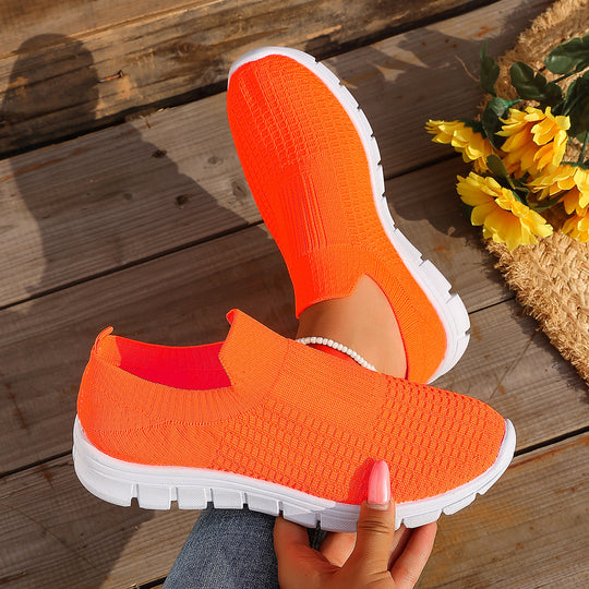 Damen Bequeme Slip-On Sneakers mit atmungsaktivem Obermaterial EB