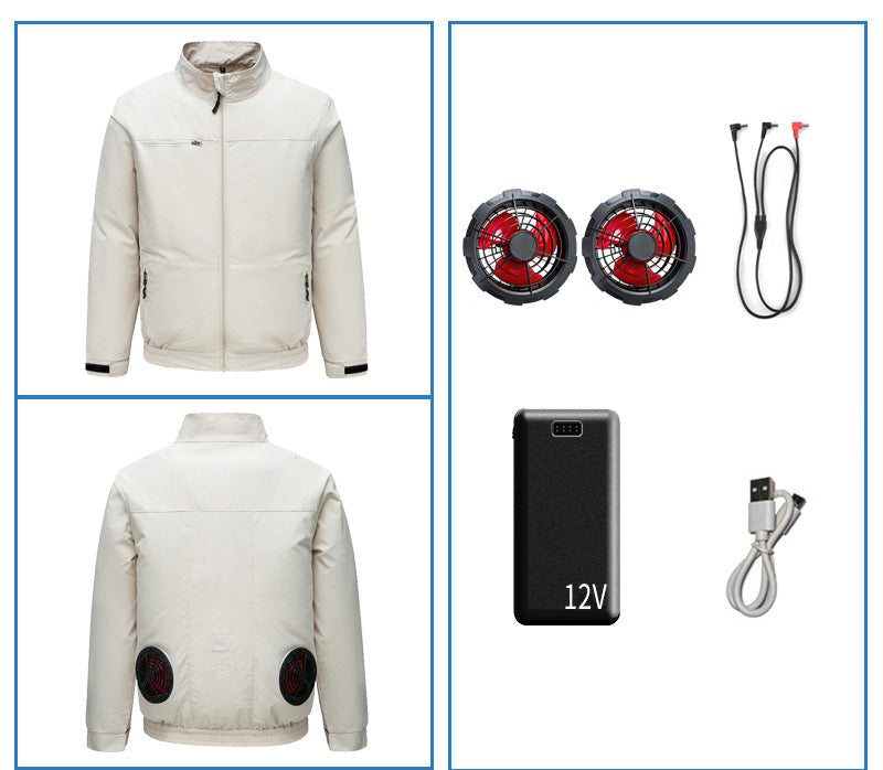 Unisex nan Niederspannungs Lüfter-Set für Kühljacken mit drei kompakten Ventilatoren und Y-Anschluss R&B