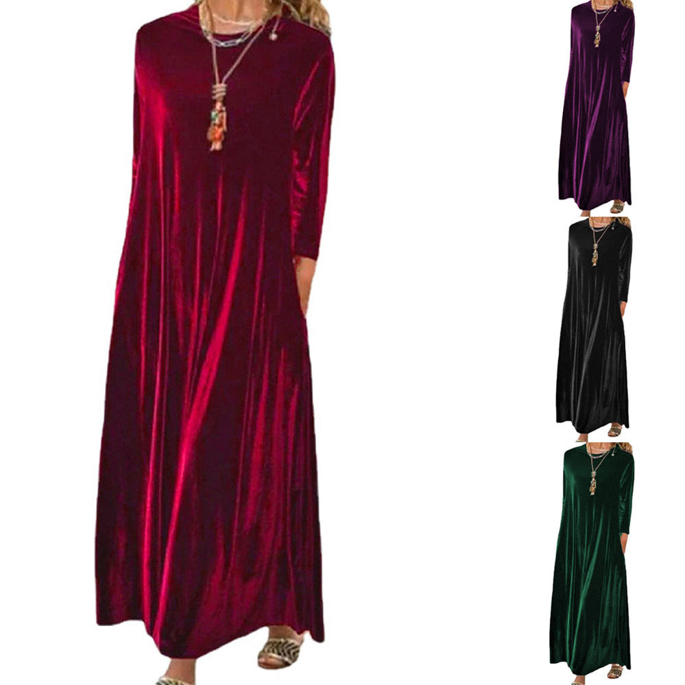 Damen Maxikleid mit elegantem Schnitt und Taschen EB
