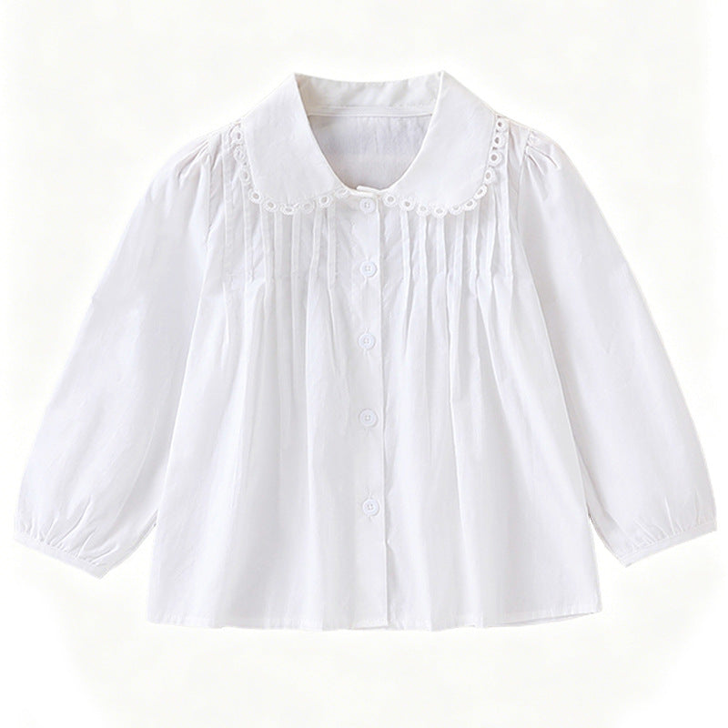 Mädchen Bluse mit Rüschendetails und elegantem Kragen EB