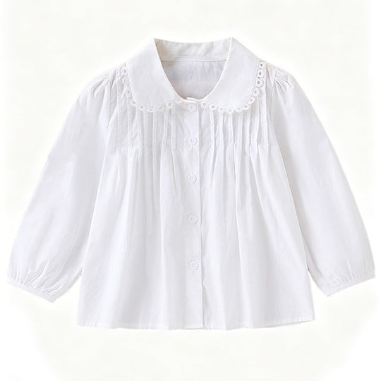 Mädchen Bluse mit Rüschendetails und elegantem Kragen EB