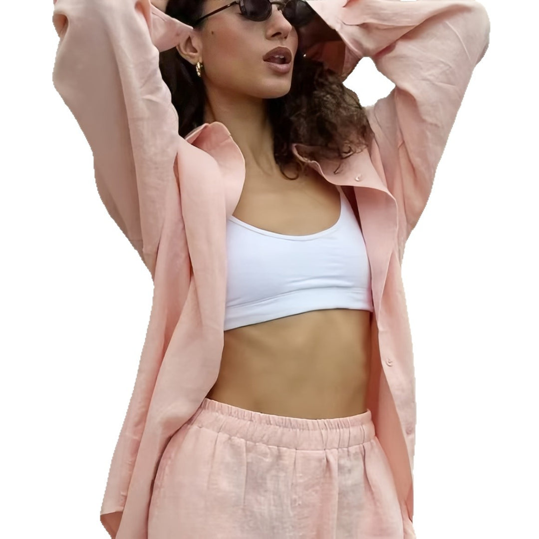 Damen Oversized Hemdblusenkleid mit langen Ärmeln und asymmetrischem Schnitt EB