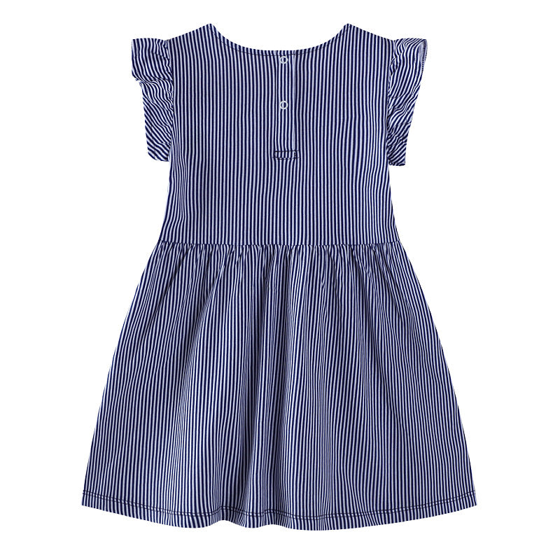 Mädchen Blumenstickerei Sommerkleid EB