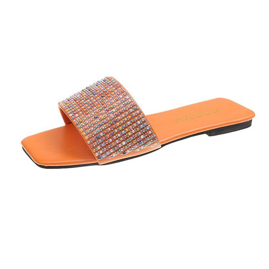 Damen Bequeme Mules mit funkelndem Strassdesign EB