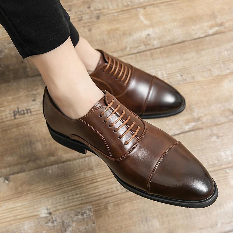 Herren elegante Oxford-Halbschuhe mit Cap-Toe, gepolstertem Komfortfußbett und rutschfester PR-Laufsohle EB