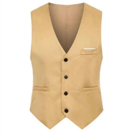 Herren nan elegante Satinweste mit V-Ausschnitt und schmal geschnittene Anzughose EB