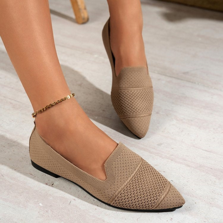 Damen Elegante und atmungsaktive Ballerinas mit perforierter Obermaterial EB