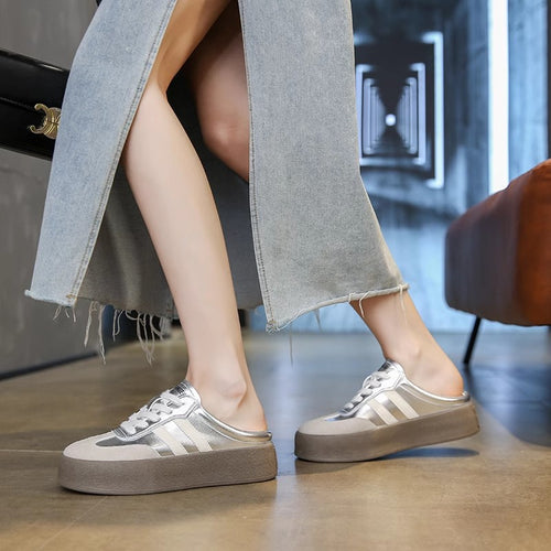 Damen Plateausneaker mit integriertem Fersenbereich und sportlichem Design EB