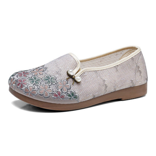 Damen Bequeme und modische Ballerinas mit feinem Blumenmuster EB