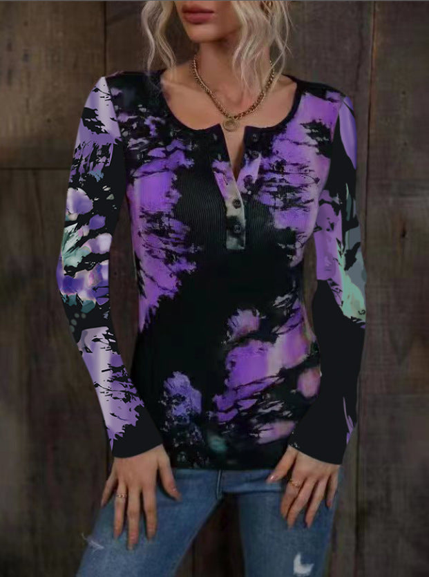 Damen Langarmshirt mit buntem Farbverlauf EB