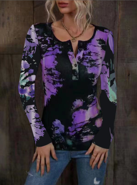 Damen Langarmshirt mit buntem Farbverlauf EB