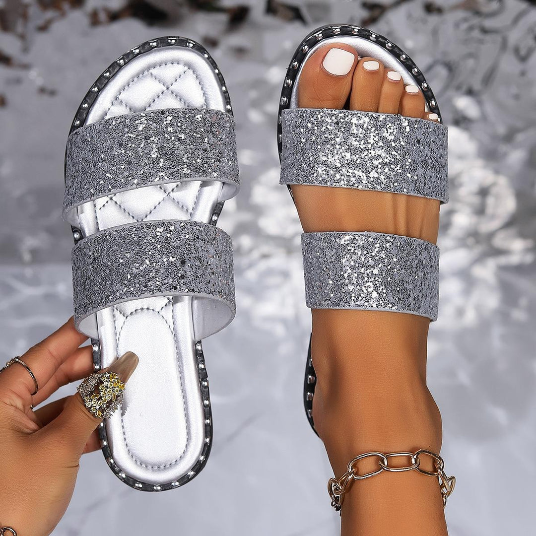 Damen modische Sandalen mit funkelnden Applikationen EB