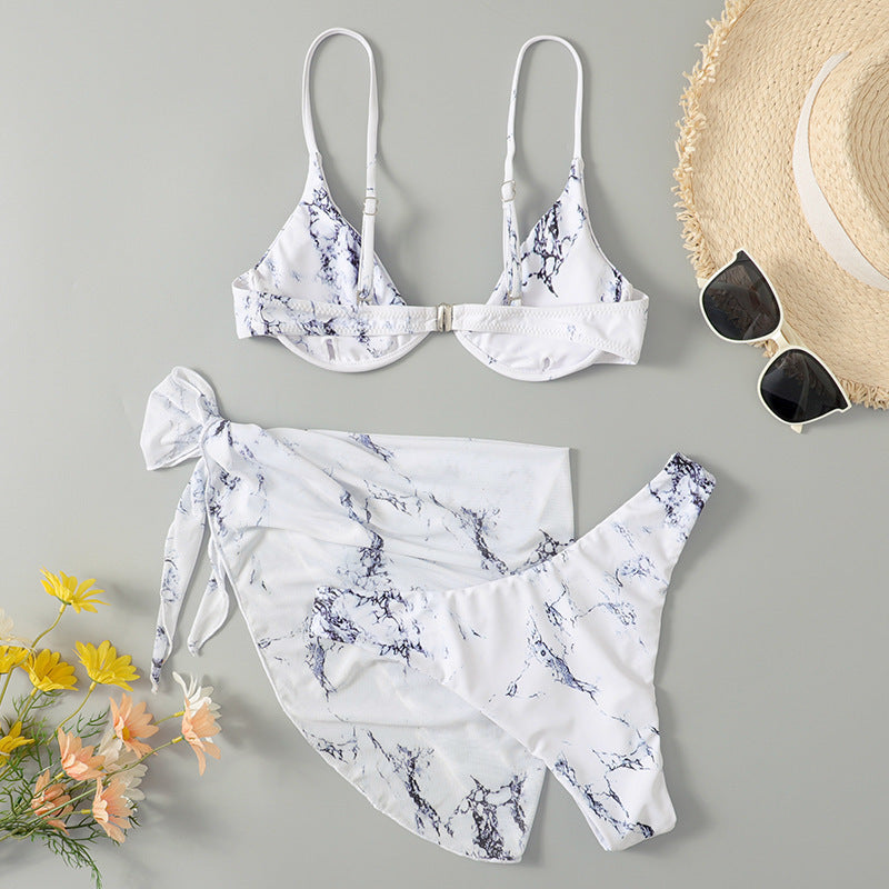 Damen Triangel-Bikini-Set mit elegantem Wickeltuch und qualitativem Material EB