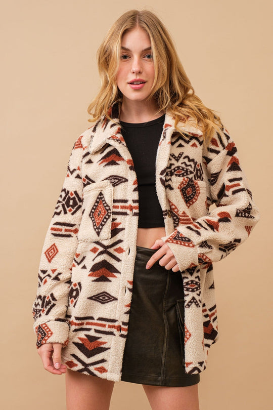 EB | Retro Plüschjacke mit Reverskragen