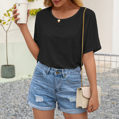 Damen lässiges Übergrößen T-Shirt EB