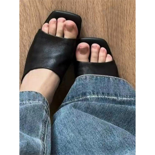 Damen bequeme Mules mit elegantem Riemendesign EB