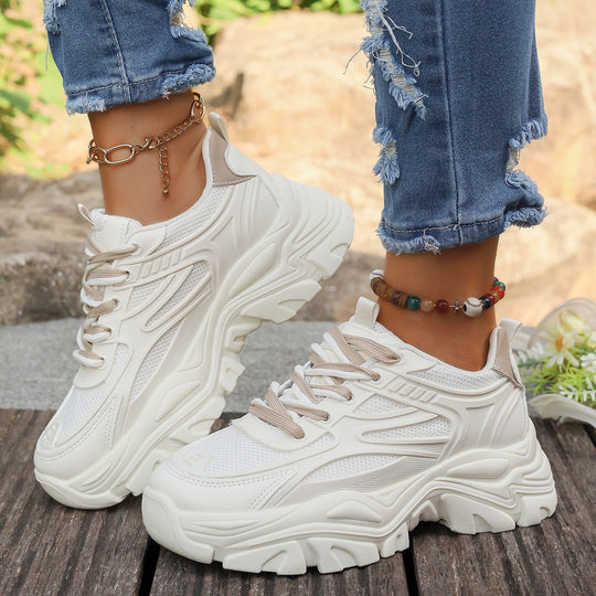 Damen Chunky Sneakers mit dämpfender Sohle und atmungsaktivem Obermaterial EB
