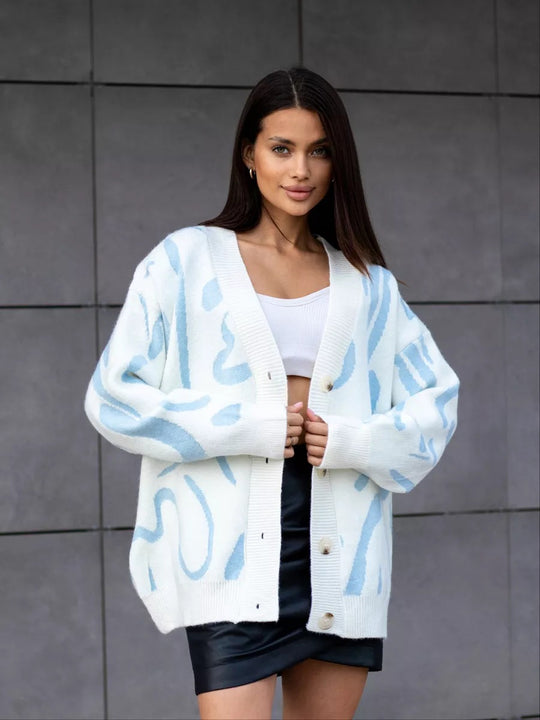 Damen Strickjacke mit einzigartigem Muster EB