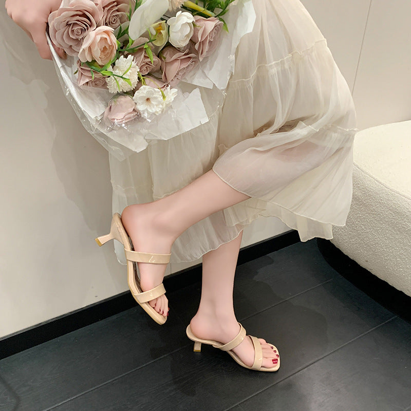 Damen elegante Slingback-Pantoletten mit angesagtem Metallic-Design EB