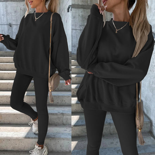 Damen Oversized Sweatshirt mit weitem Schnitt und strukturierten Ärmeln EB