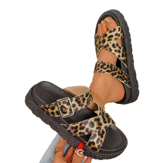 Damen Komfortable Flip-Flop-Sandalen mit modischem Riemendesign und robustem Profil EB
