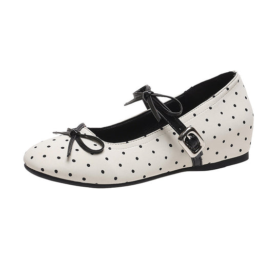 Damen Elegante Ballerinas mit modischem Riemen und Punkte-Design EB