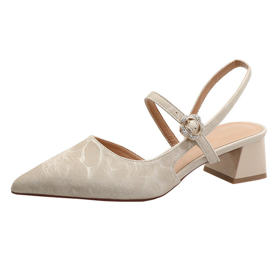 Damen Slingback-Pumps mit elegantem Riemen und blockiertem Absatz EB