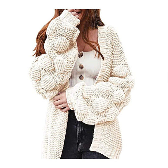 Damen Strickjacke mit voluminösen Ärmeln EB