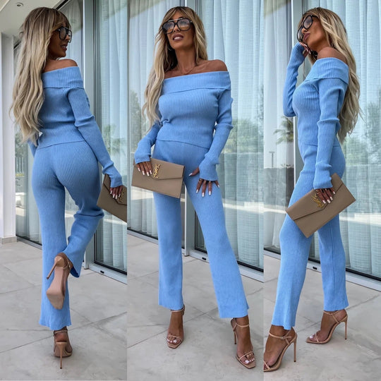 Damen elegantes Jumpsuit mit off-shoulder Design und langem Bein EB