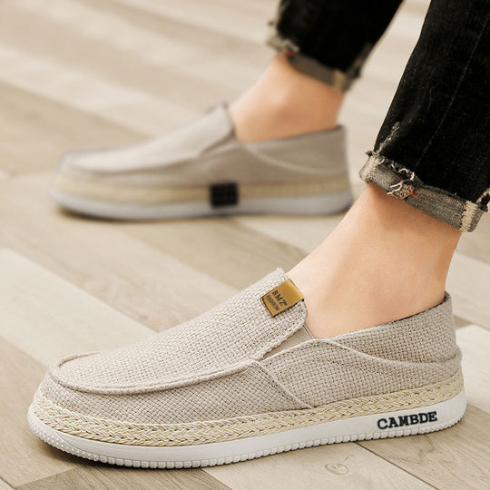 Damen Bequeme Slip-On Freizeitschuhe mit Strohborten und atmungsaktivem Obermaterial EB