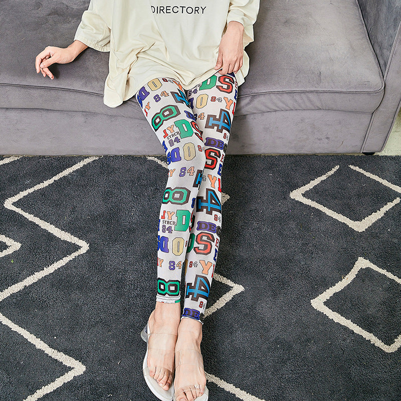 Damen Leggings mit modischem Schriftzug EB