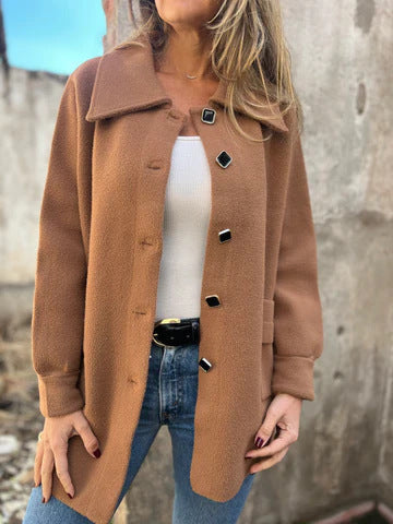 Damen Fleece Jacke mit modernem Kragen EB