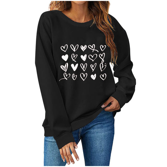 Damen Sweatshirt mit kreativem Herzdesign EB