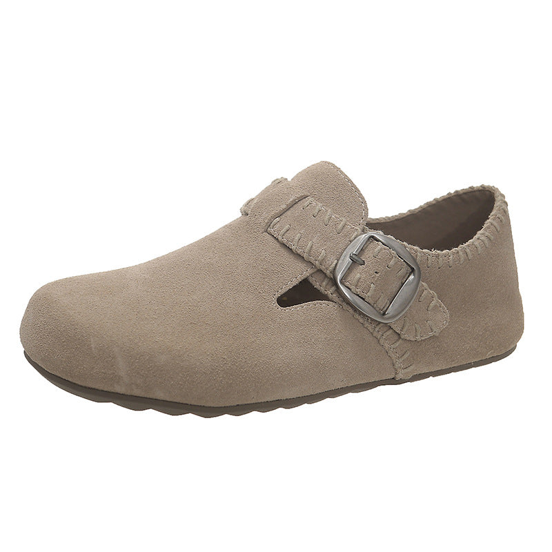 Damen Clogs aus weichem Wildleder mit verstellbarem Riemen EB