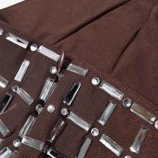 Damen Oberteil und Rock Set mit modernem Gitterdesign EB
