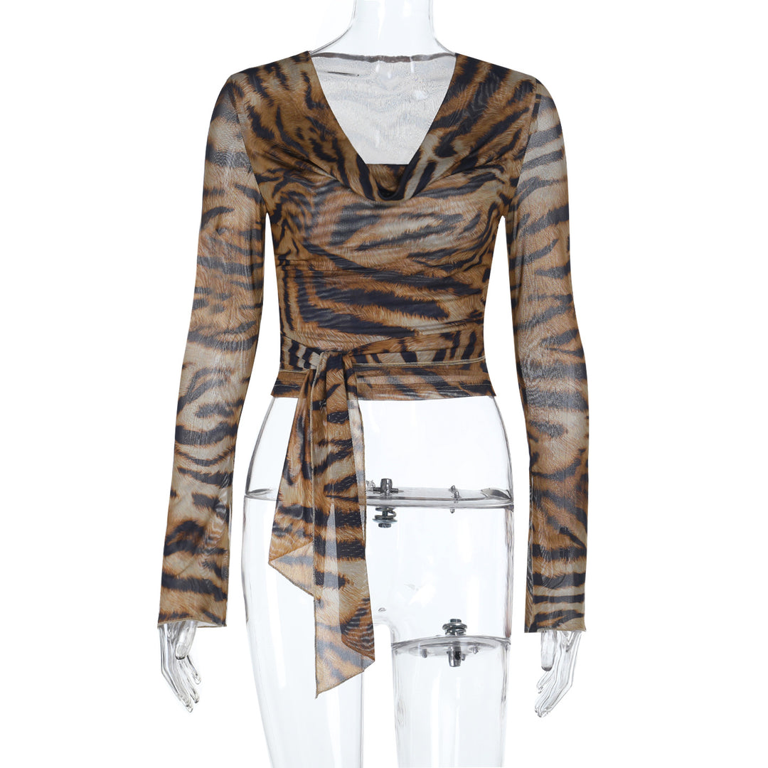 Damen Wickeloberteil mit tiefem V-Ausschnitt und eleganten Rüschendetails EB