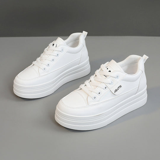 Damen modische Plateau Sneakers mit atmungsaktivem Obermaterial und sportlicher Sohle EB