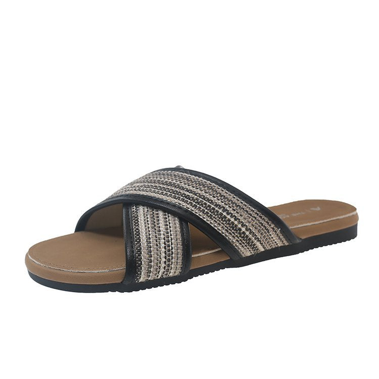 Damen modische Sandalen mit Pompons EB