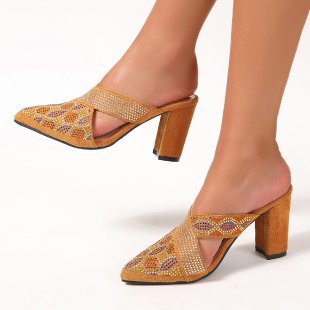 Damen Mules mit funkelnder Dekoration EB