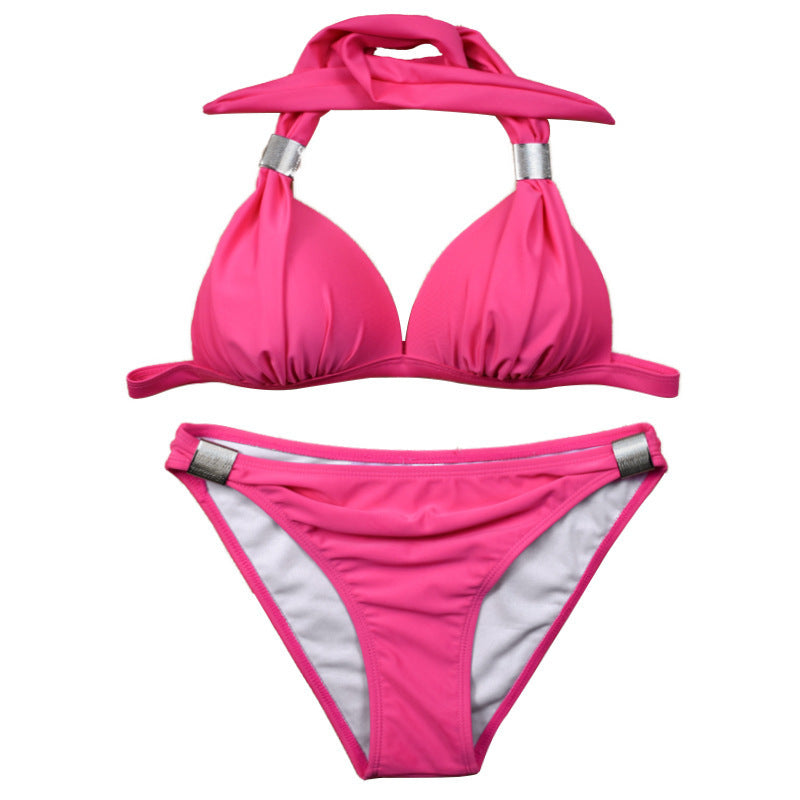 Damen Triangel-Bikini mit verstellbaren Trägern und schicker Knoten-Detail EB