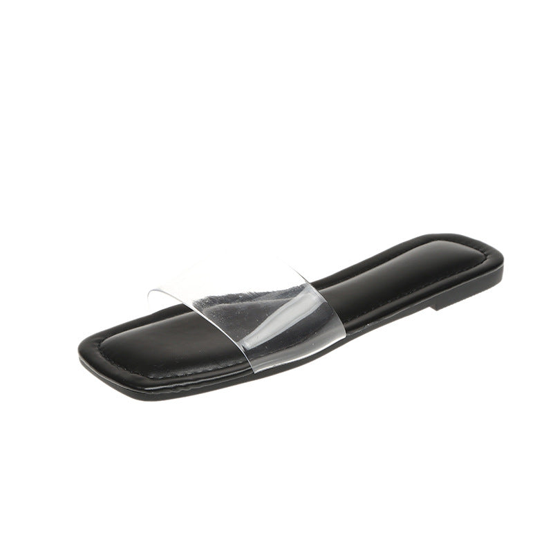 Damen transparente Slidesandalen mit elegantem, minimalistischem Design EB